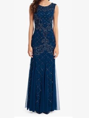 Adrianna Papell Beaded Gown Dress Size 12